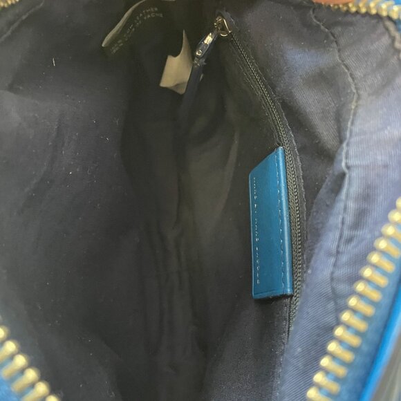 Marc By Marc Jacobs Blue Leather Crossbody Bag Coastal Minimalist Streetwear Y2K - Picture 2 of 10